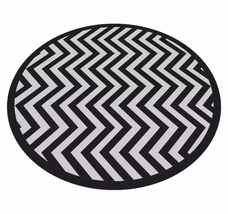 Tapete circular cinza e preto em ziguezague - TenStickers