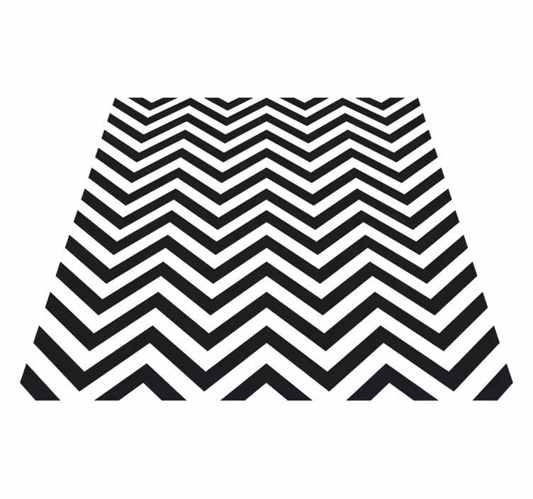 Tapete clássico de vinil preto branco zig zag quadrado - TenStickers