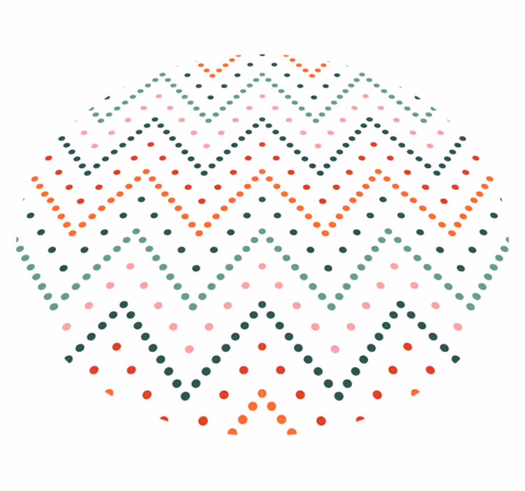 Tapete vinílico minimalista com pontos coloridos chevron - TenStickers