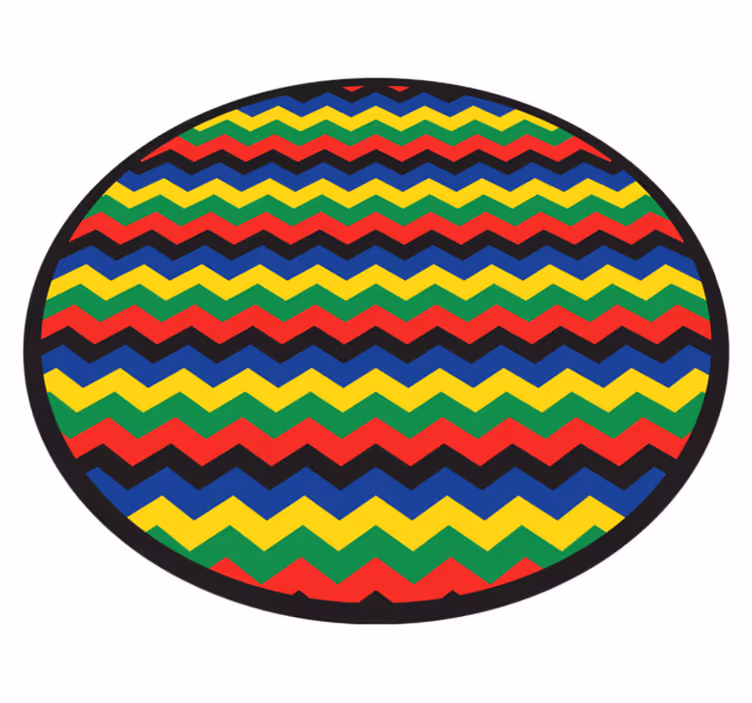 Tapete vinílico geométricas estilo zigue-zague colorido - TenStickers