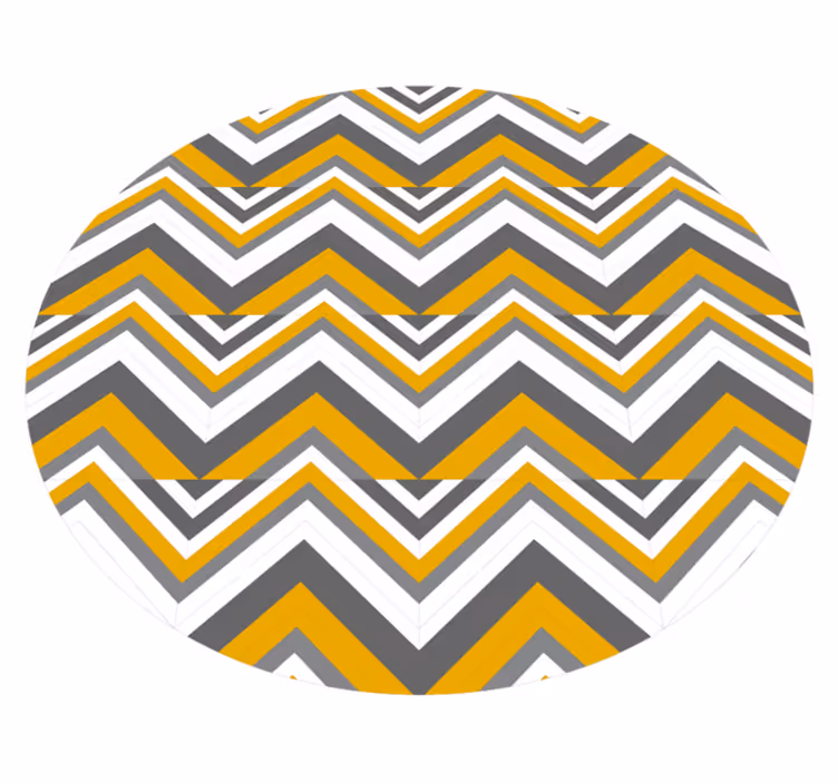 Tapete vinílico geométricas chevron cinza e amarelo - TenStickers