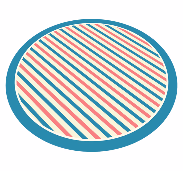 Tapete vinílico às risca padrão diagonal circular - TenStickers