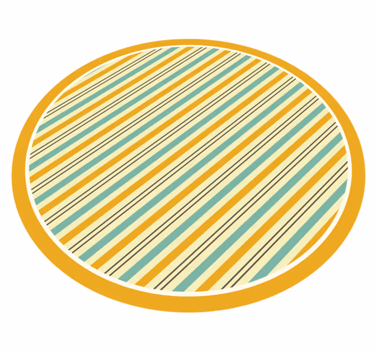 Tapete vinílico às risca em tons de amarelo circular - TenStickers