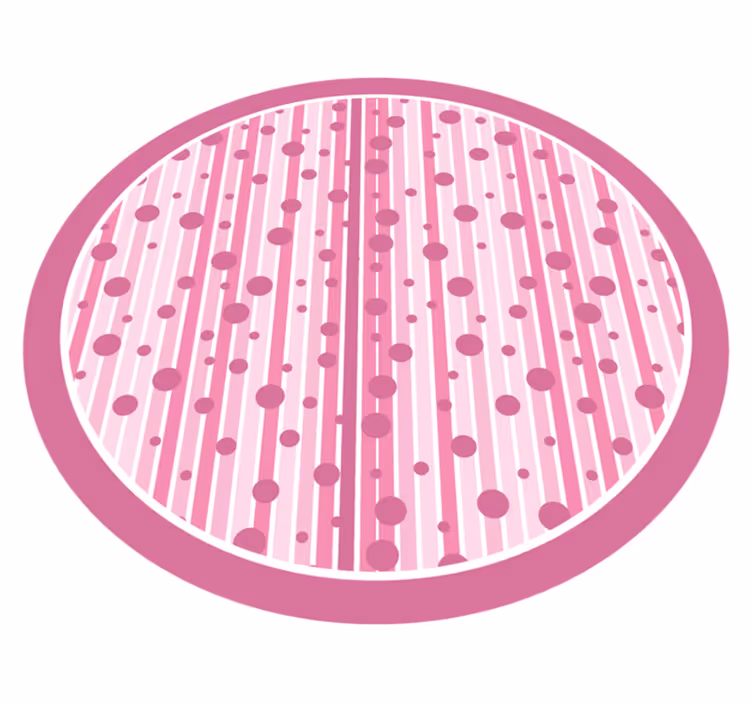 Tapete vinílico para bebés com bolinhas listradas rosas - TenStickers