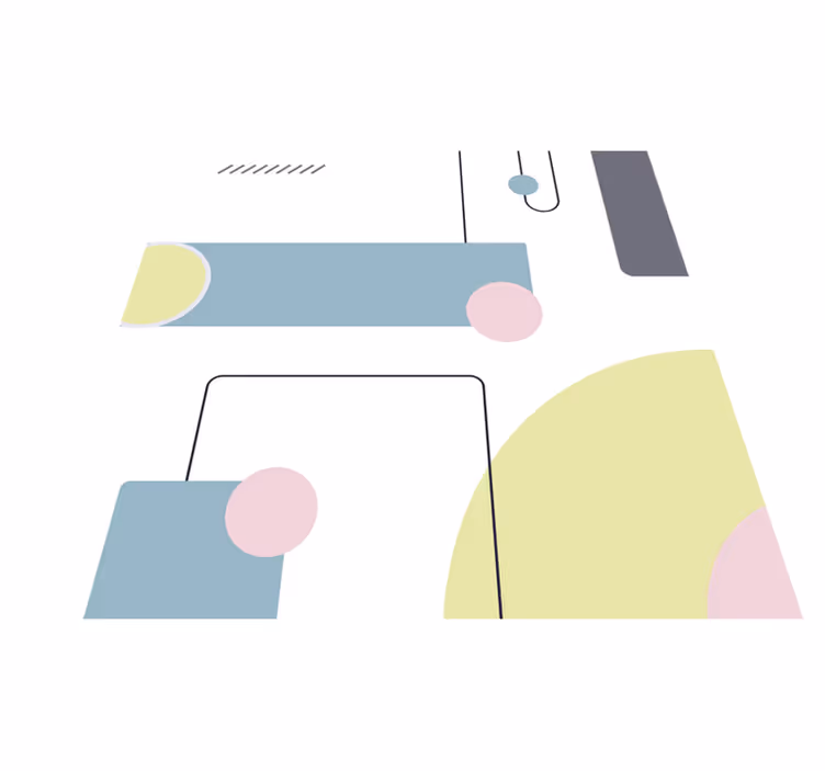 Tapete vinílico minimalista formas pastéis abstratas - TenStickers