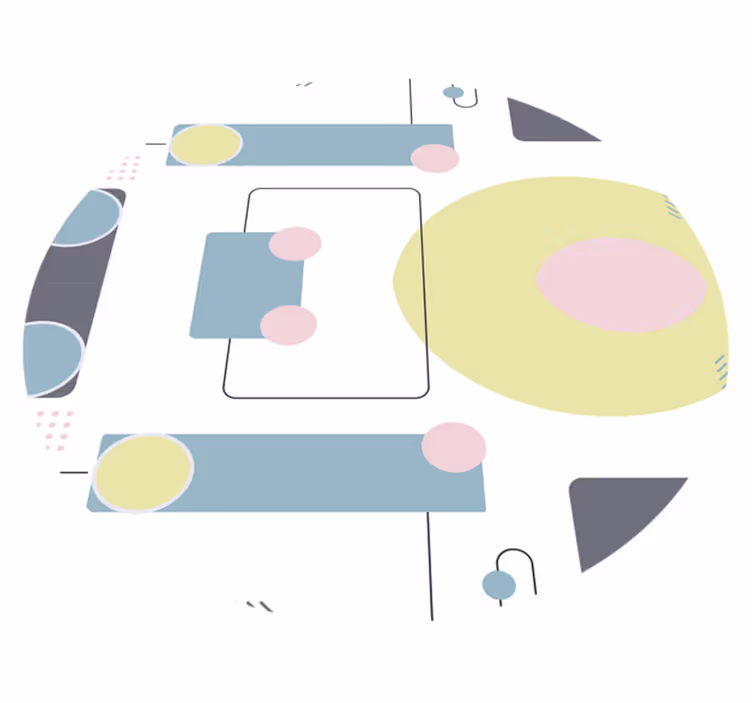 Tapete vinílico geométricas formas circulares abstratas - TenStickers