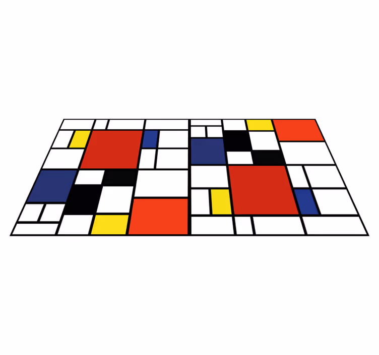 Tapete vinílico moderno padrão de blocos de cores - TenStickers