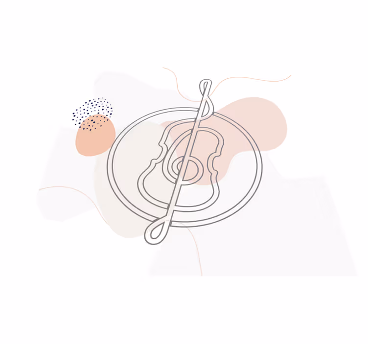 Tapete vinílico moderno esboço de nota musical - TenStickers