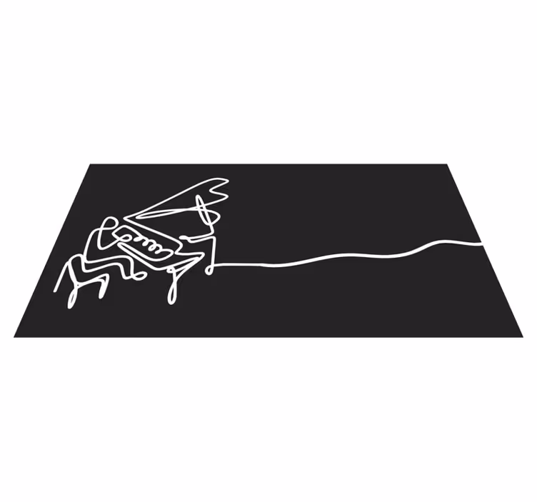 Tapete vinílico moderno arte de linha de piano - TenStickers