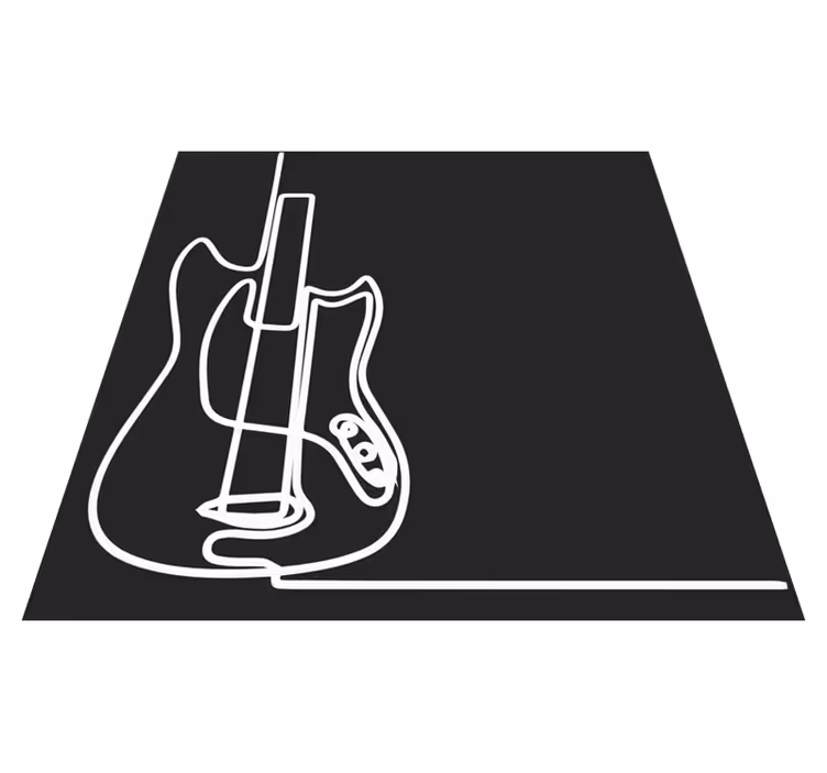 Tapete vinílico juvenil arte de contorno de guitarra - TenStickers