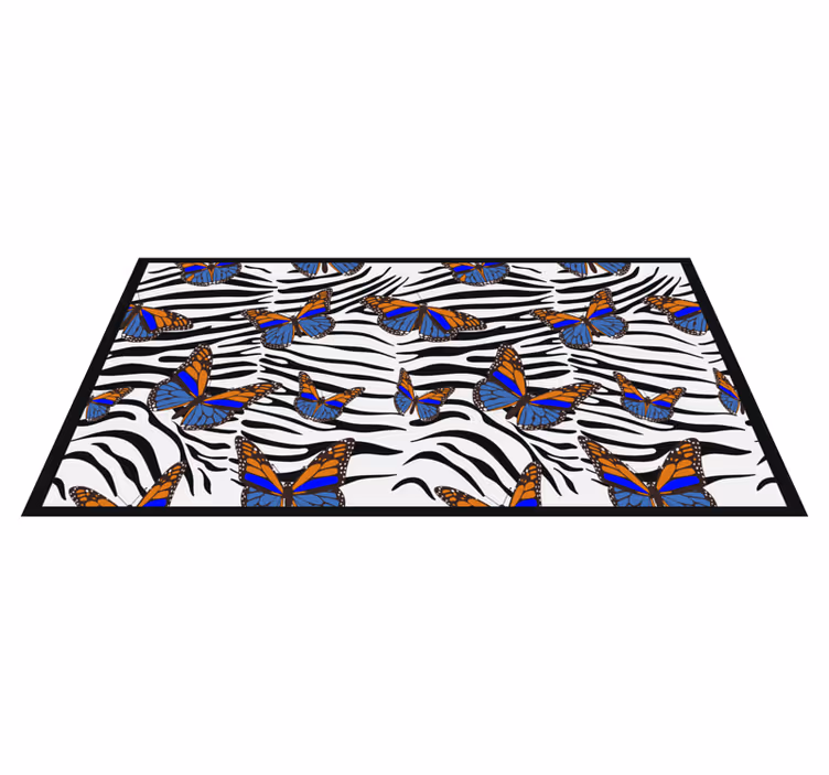 Tapete vinílico estampa de animal borboletas em zebras - TenStickers