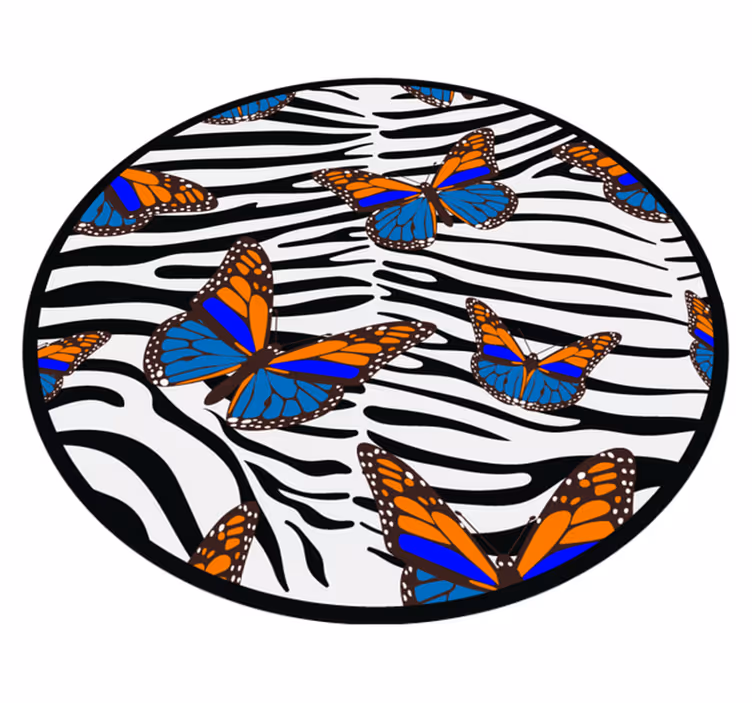 Tapete vinílico estampa de animal listras de zebra borboleta - TenStickers