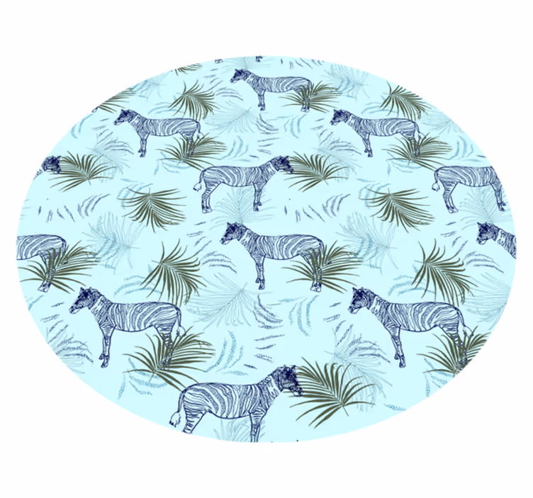 Tapete vinílico de animais zebra e folhas - TenStickers