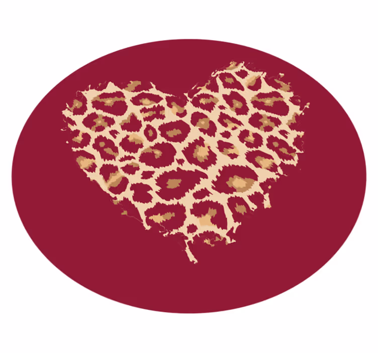 Tapete vinílico estampa de animal manchas em coração - TenStickers