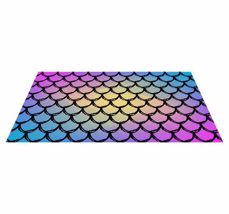 Tapete vinílico retangular com padrão de escamas coloridas - TenStickers