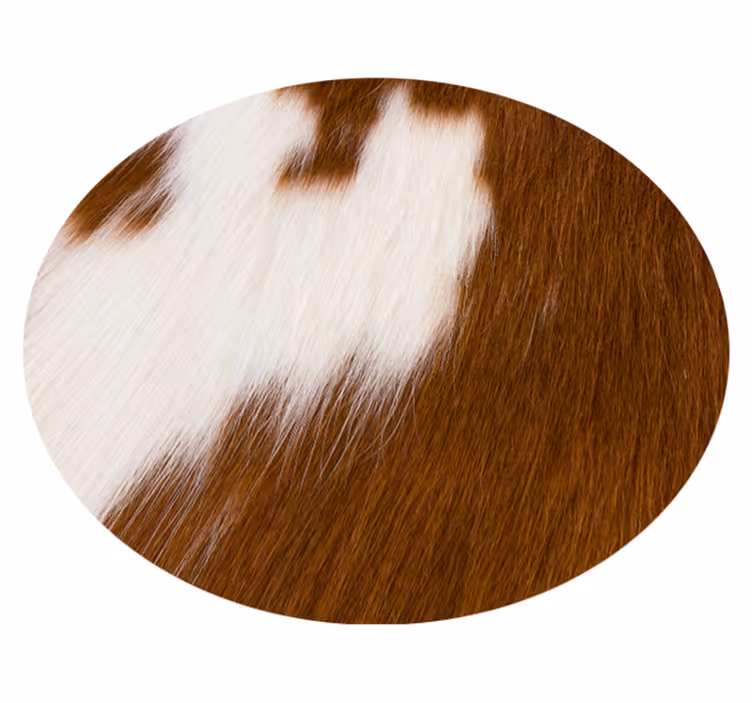 Tapete circular de textura de pele de vaca branca marrom - TenStickers