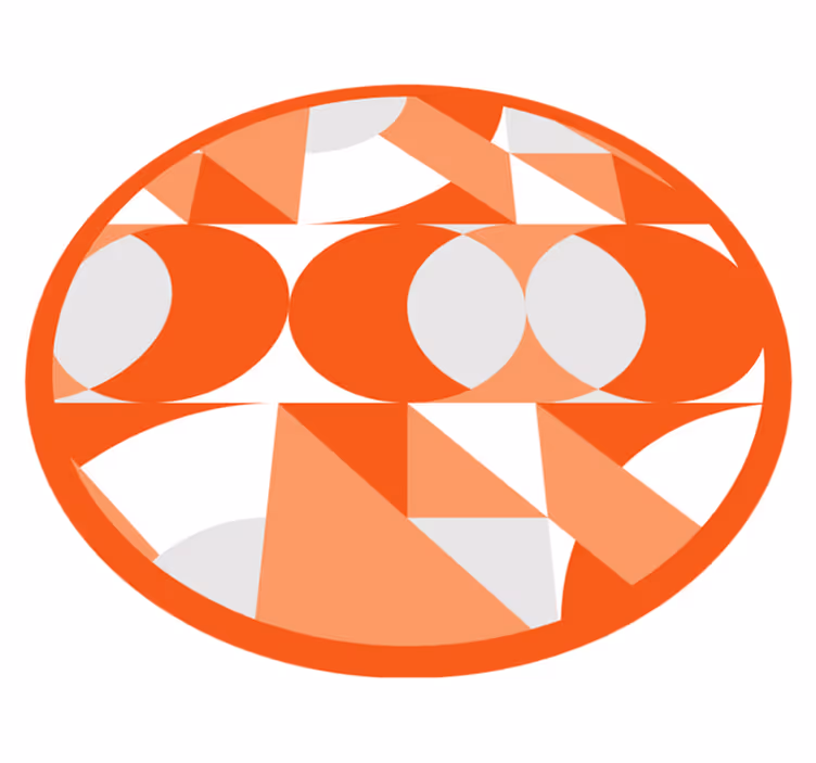 Tapete vinílico geométricas padrões retrô laranja - TenStickers