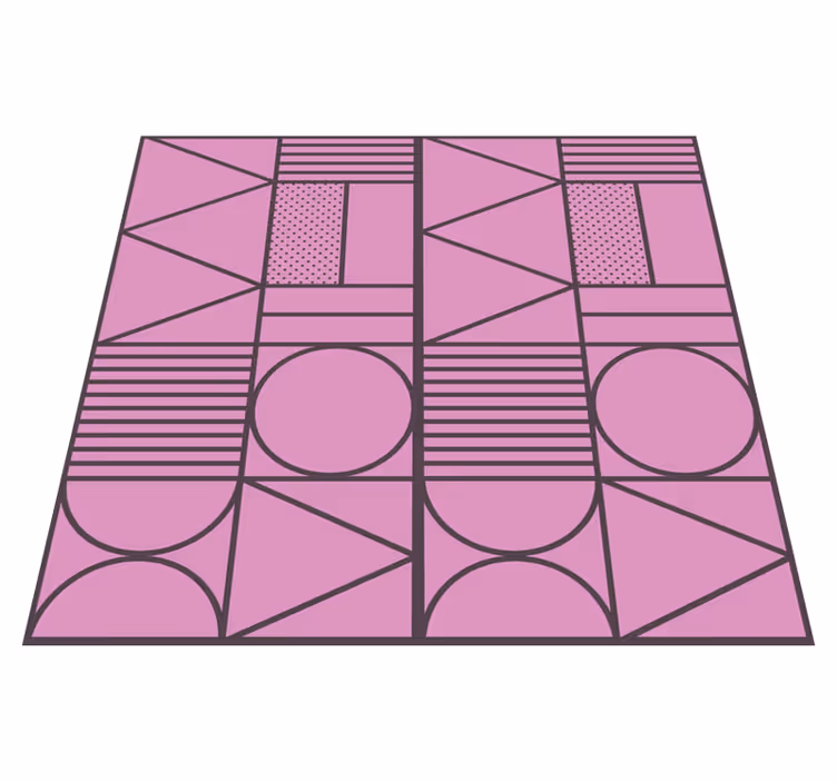 Tapete vinílico geométricas motivo de formas rosa - TenStickers