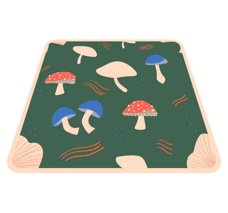 Tapete vinílico natureza arte vibrante de cogumelos - TenStickers