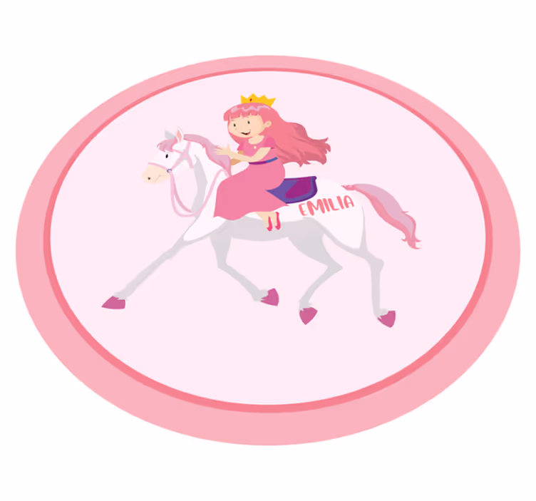 Tapete em vinil infantil princesa personalizada em unicórnio - TenStickers