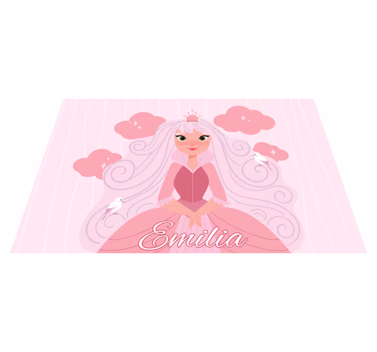 Tapete vinílico com nome personagem princesa - TenStickers