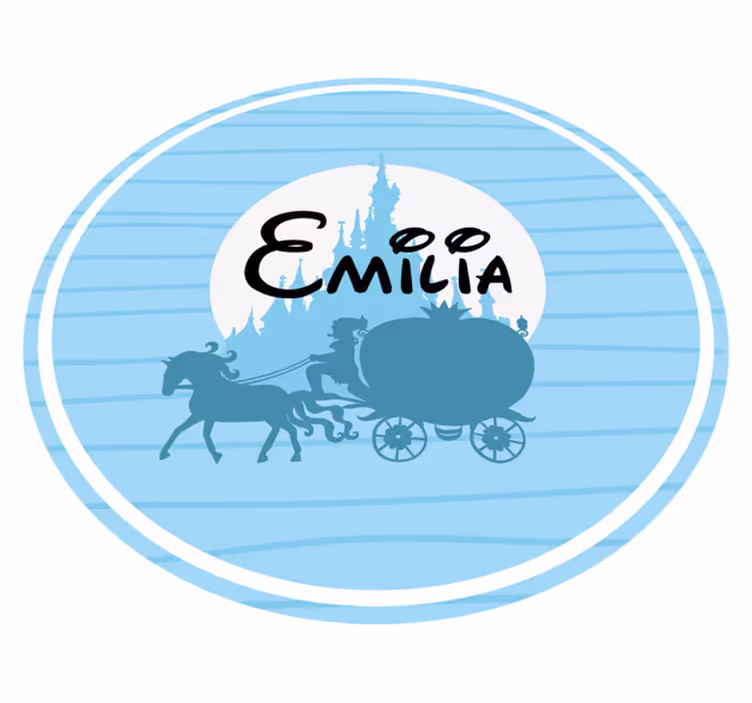 Tapete vinílico com nome tema de carruagem de balé - TenStickers