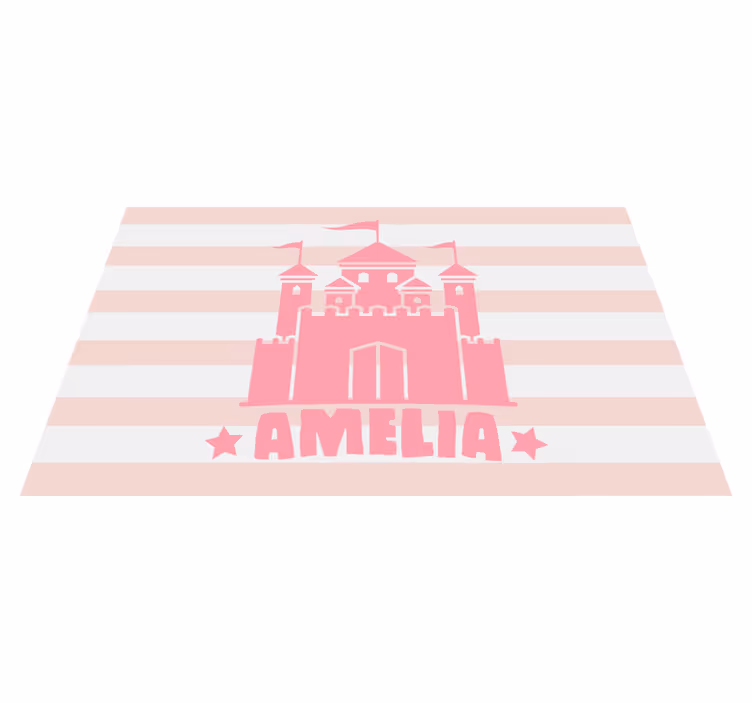 Tapete em vinil infantil tema de castelo personalizado - TenStickers