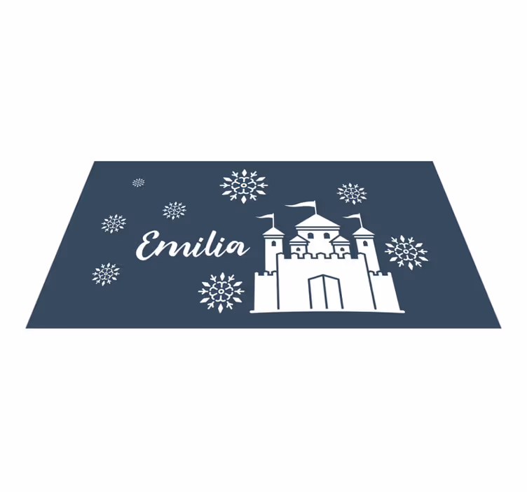 Tapete vinílico com nome cena lúdica de castelo - TenStickers