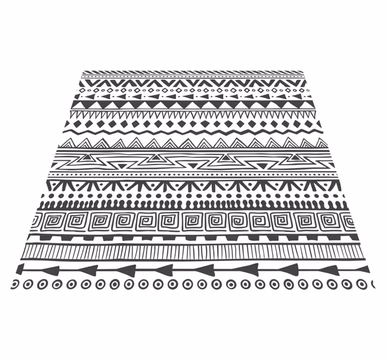 Tapete vinílico etnicas design branco e preto - TenStickers