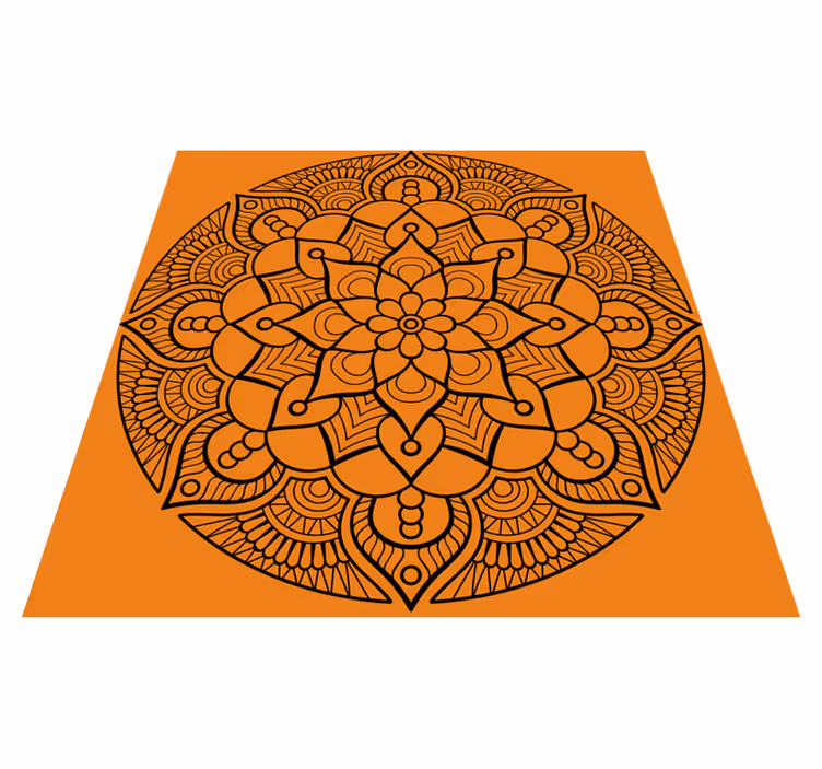 Tapete vinílico de mandala padrão laranja - TenStickers