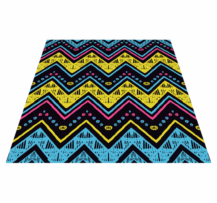 Tapete vinílico geométricas padrão chevron vibrante - TenStickers