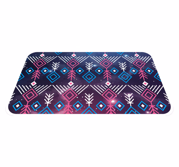 Tapete vinílico nórdico roxo e azul étnicos - TenStickers
