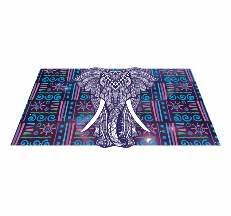 Tapete vinílico etnicas padrão de elefante intrincado - TenStickers