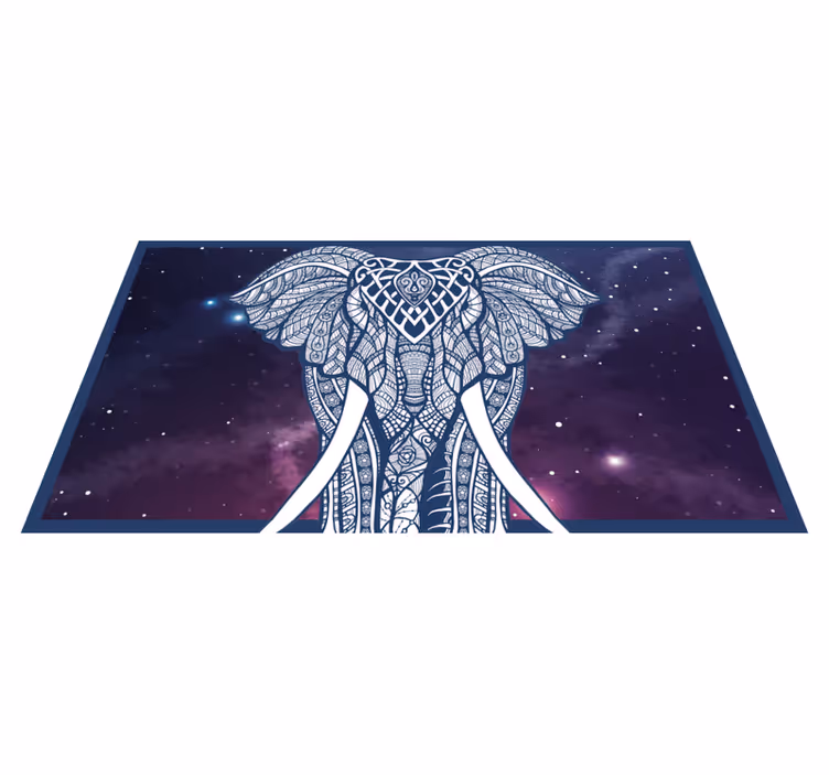 Tapete vinílico com nome arte de elefante intricada - TenStickers