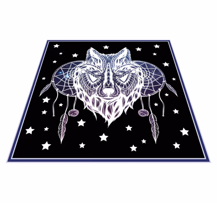 Tapete vinílico para bebés sonhos de lobo com estrelas - TenStickers