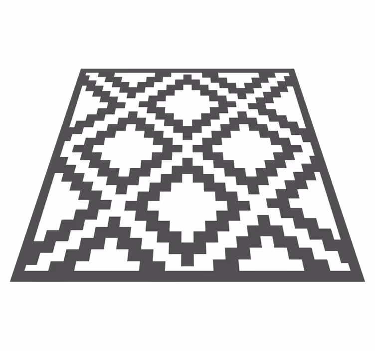 Tapete vinílico geométricas padrão diamante preto - TenStickers