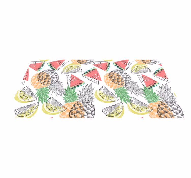 Tapete vinílico flores e plantas charme tropical frutado - TenStickers