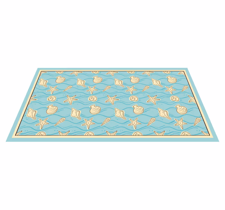 Tapete vinílico casa de banho inspiração de conchas - TenStickers