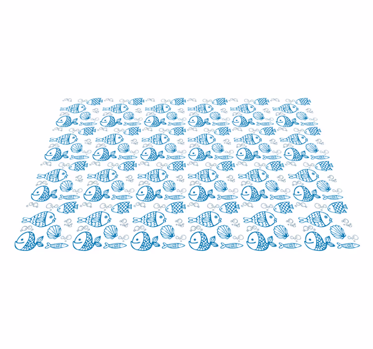 Tapete vinílico infantis padrão de peixe brincalhão - TenStickers
