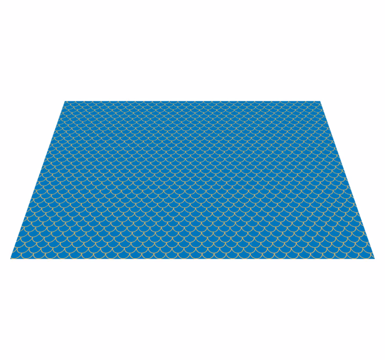 Piso de casa de banhocom padrão de escamas de peixe azul - TenStickers