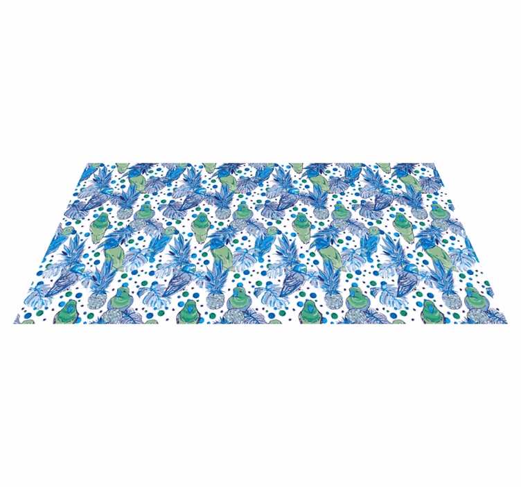Tapete vinílico cozinha padrão de pássaros tropicais - TenStickers
