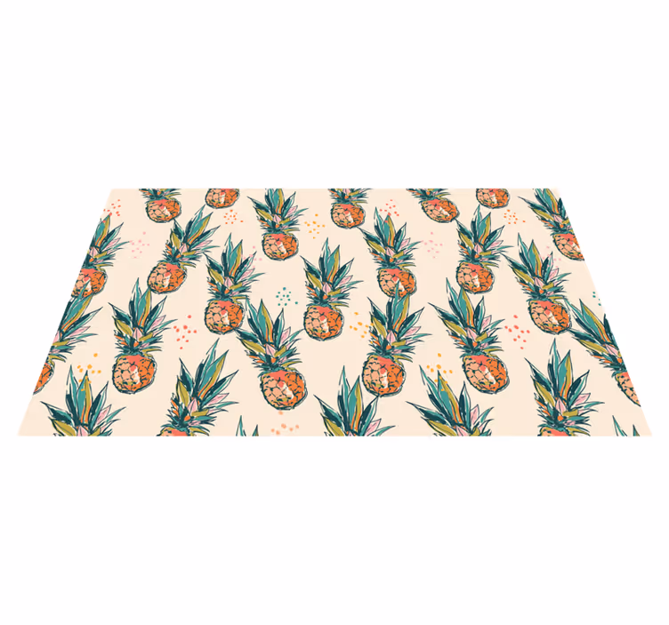 Tapete vinílico flores e plantas padrão de abacaxi tropical - TenStickers