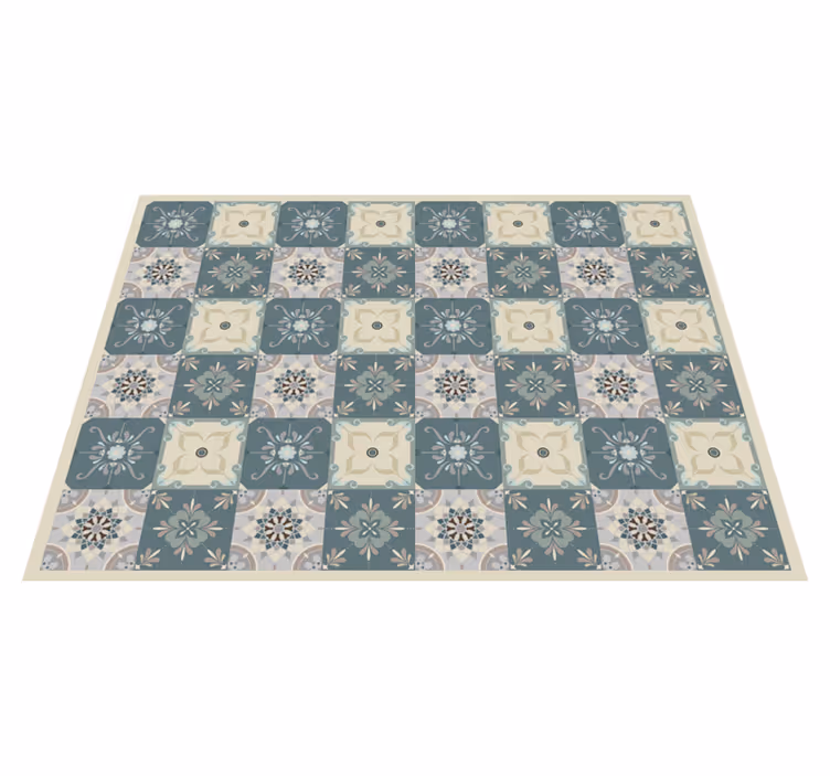 Tapete azul de mosaico estilo vintage azul - TenStickers