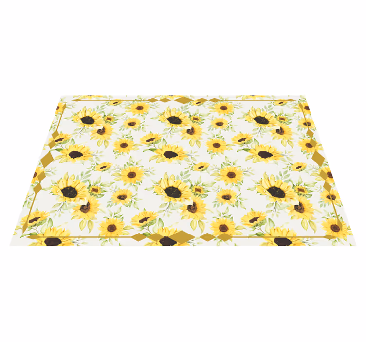Tapete vinílico flores e plantas padrão floral ensolarado - TenStickers
