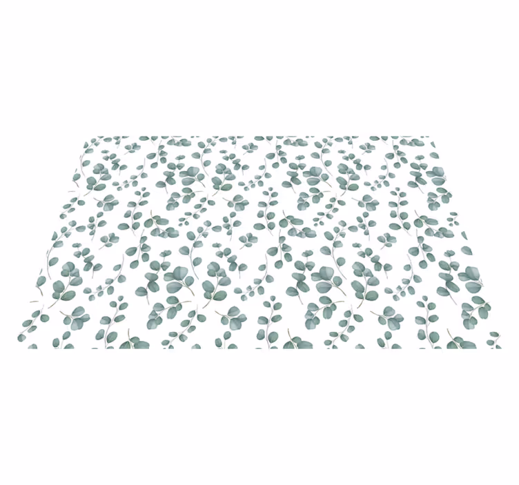 Tapete vinílico flores e plantas padrão verde elegante - TenStickers