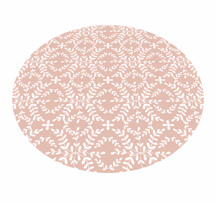 Tapete circular vintage com folhas ornamentais - TenStickers