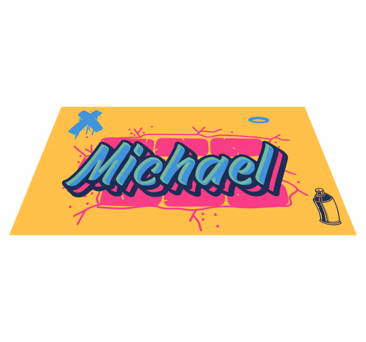Tapete em vinil infantil nome personalizado de grafite - TenStickers