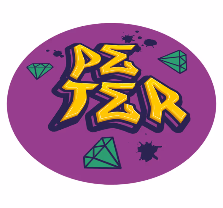 Tapete vinílico com nome arte e diamantes - TenStickers