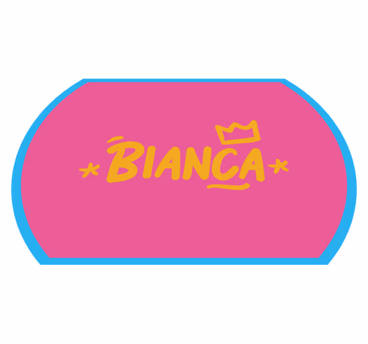 Tapete vinílico com nome bordado em azul - TenStickers
