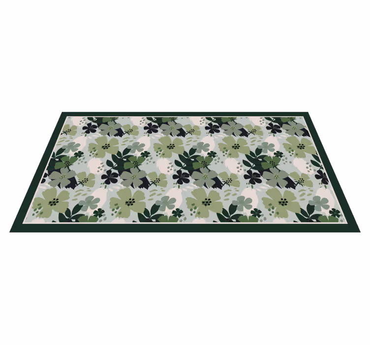Tapete vinílico flores e plantas verde com padrão floral - TenStickers
